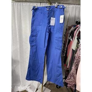 NWT Sanctuary Womens Reissue Cargo Pants Ocean Blue Straight Leg Size XS $119